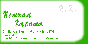 nimrod katona business card